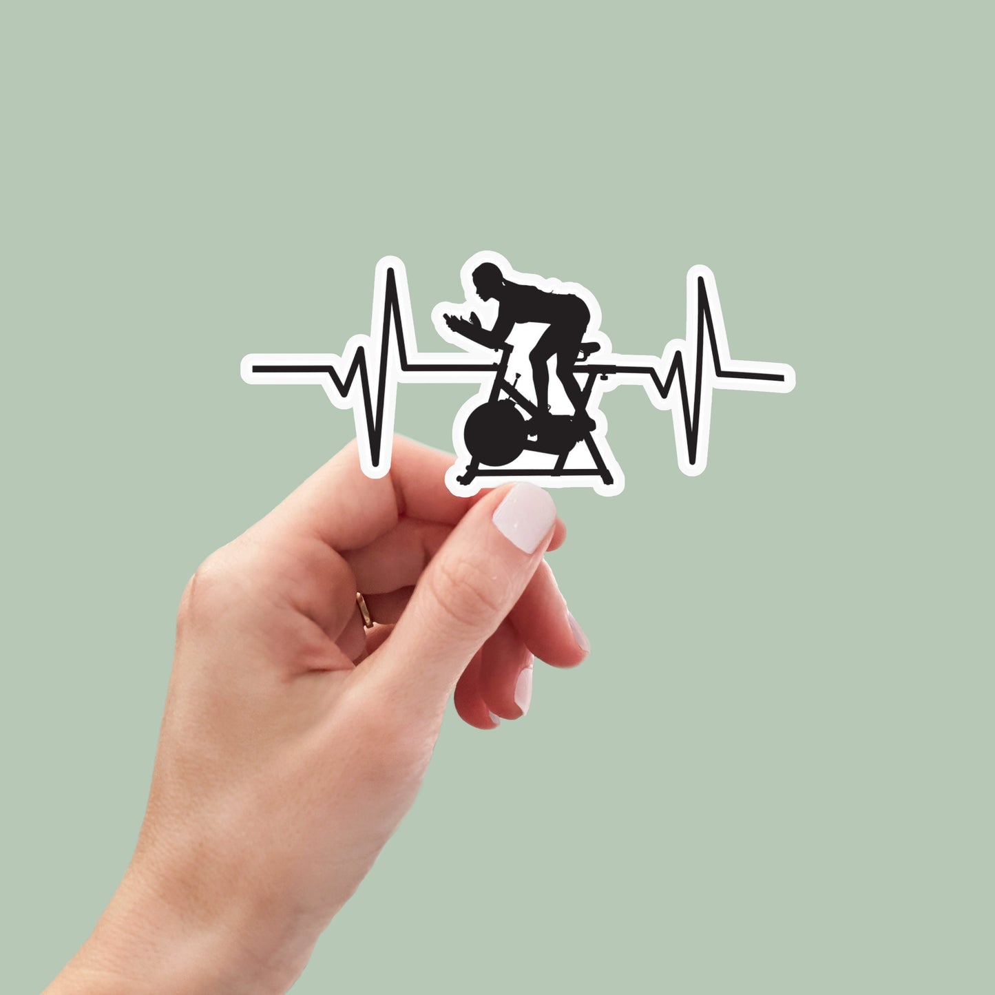 Spin Bike sticker, Cycling Sticker, Peloton, motivational laptop decals, tumbler stickers, water bottle sticker
