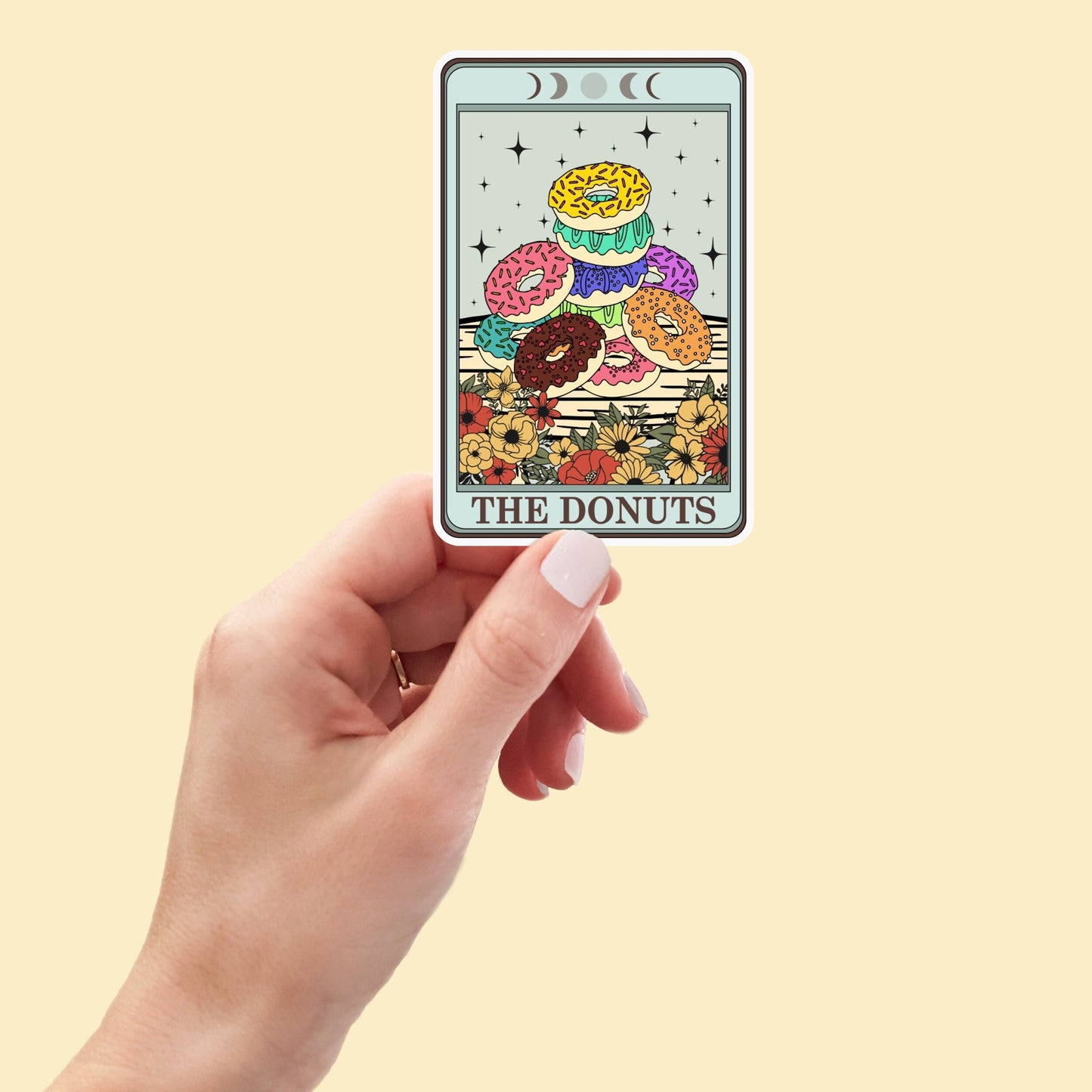 The Donuts Tarot Card sticker, funny stickers, Gothic Stickers, laptop decals, tumbler stickers, water bottle sticker