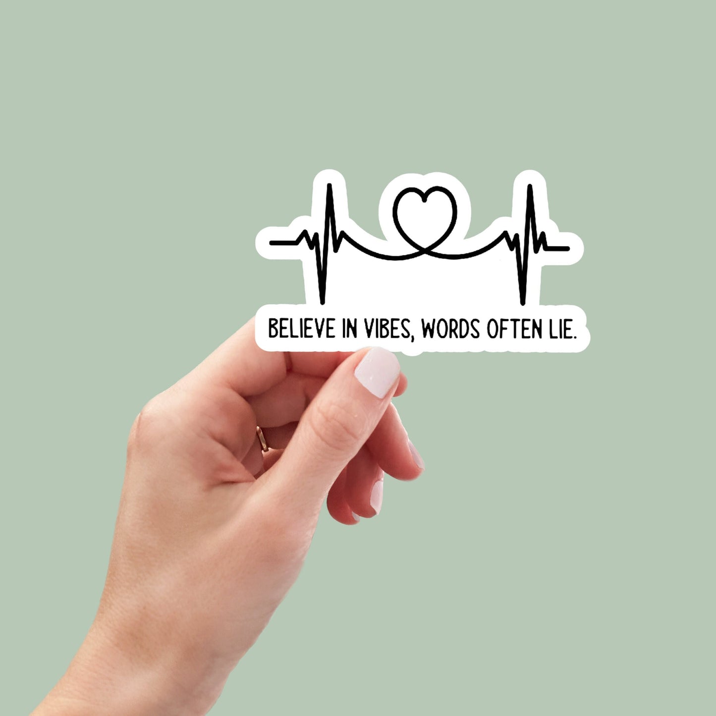 believe in vibes words often lie sticker, water bottle sticker, laptop sticker, inspirational sticker, decal, aesthetic stickers