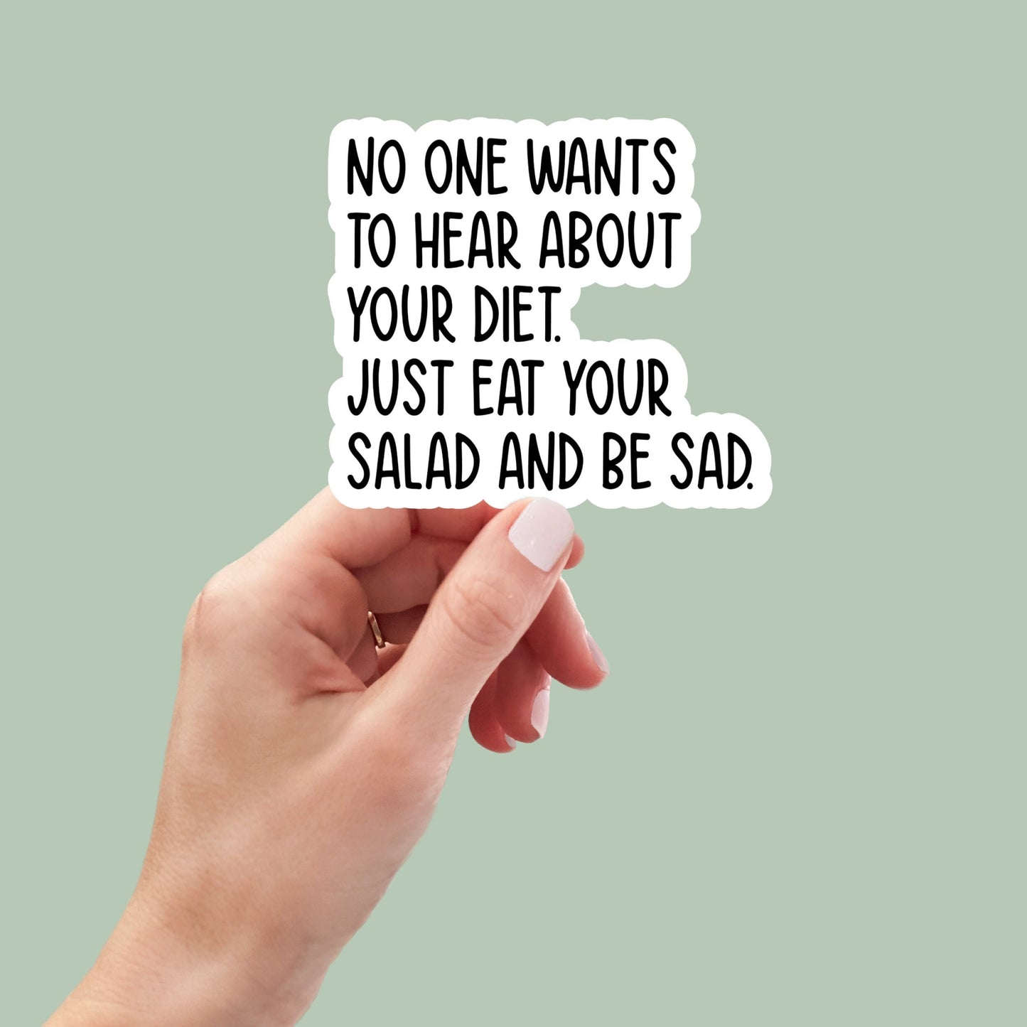 eat your salad and be sad vinyl sticker, laptop stickers, funny stickers, sarcastic sticker, cute stickers, snarky sticker, kindle stickers