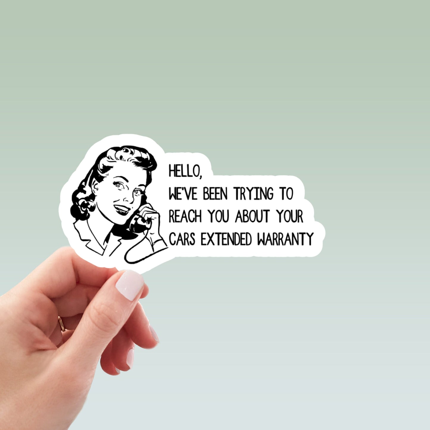 extended car warranty waterproof vinyl sticker, laptop stickers, funny stickers, sarcastic sticker, funny gift, snarky sticker