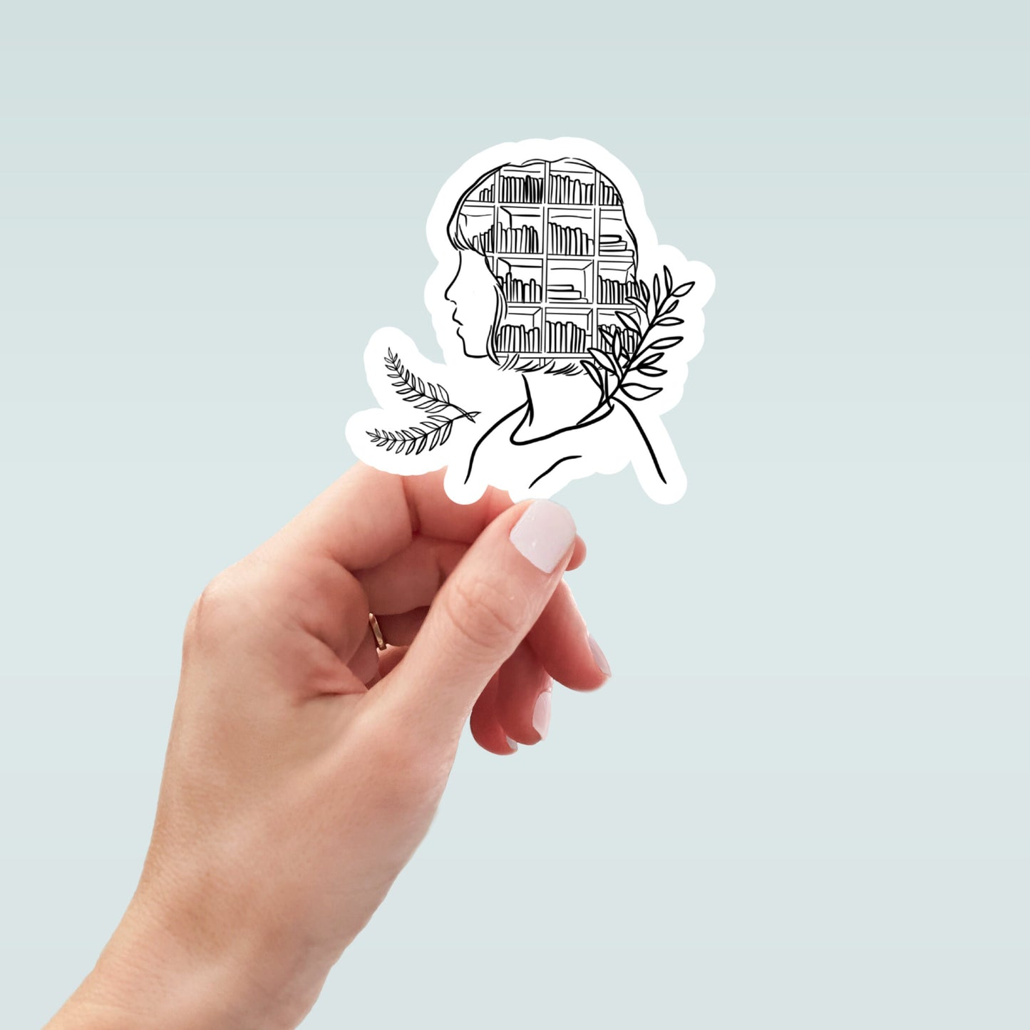 mind full of books inspired waterproof vinyl sticker, bookish, booktok, reading, romance, laptop decals, kindle stickers