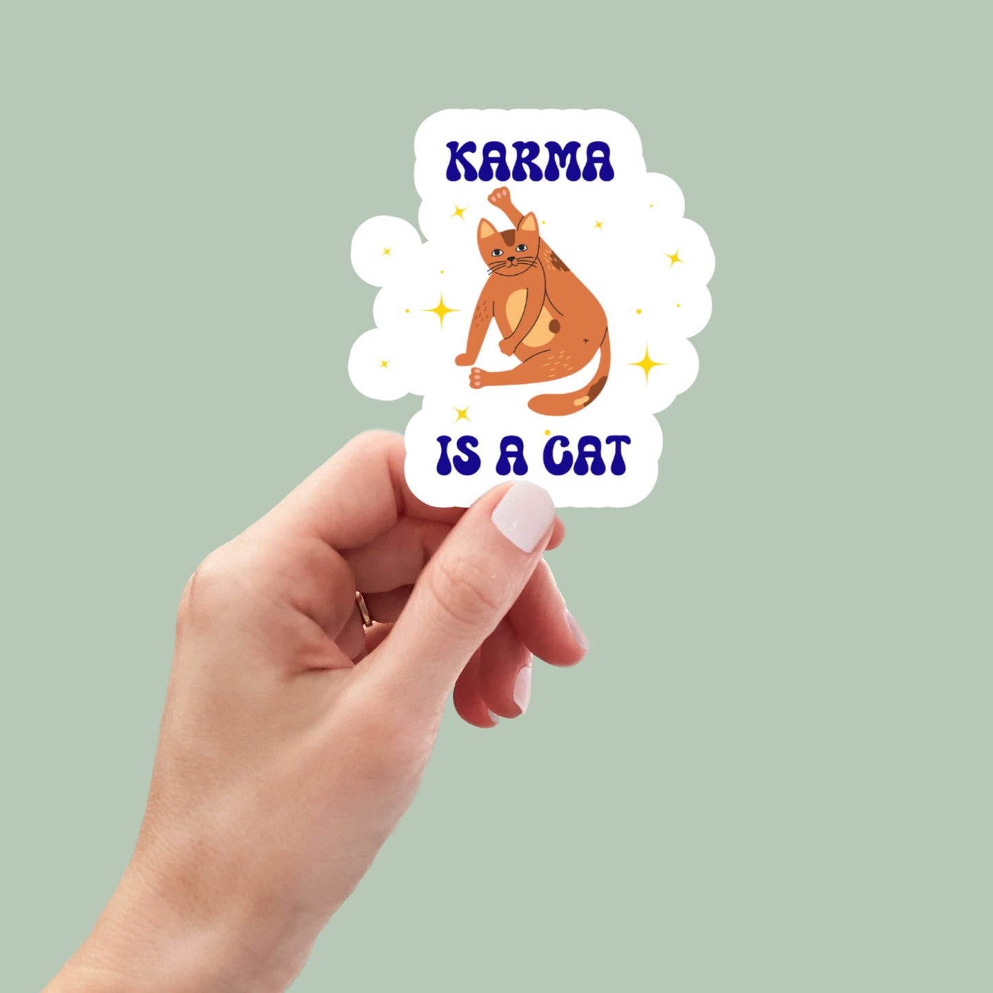Taylor Swift Inspired Sticker, Karma is a Cat waterproof vinyl Stickers, Stickers for Laptops, Swiftie Sticker, aesthetic stickers