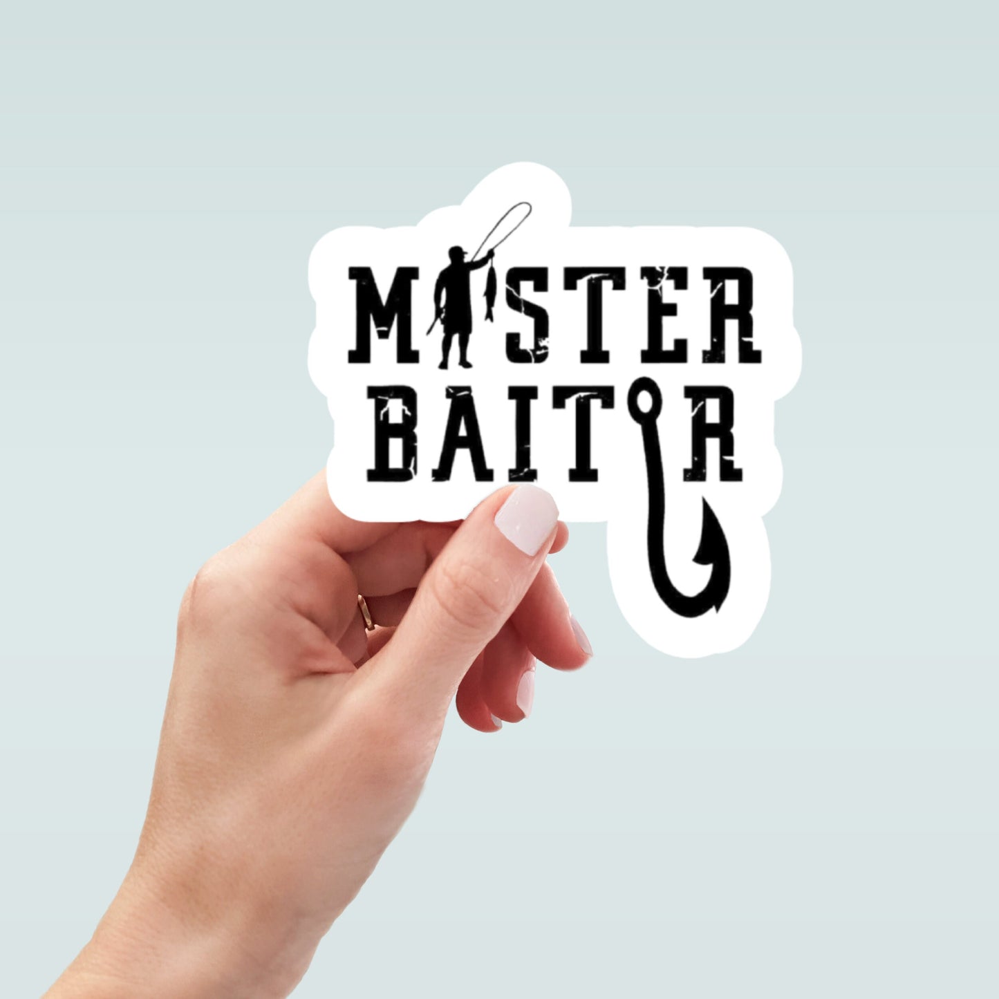 master baiter fishing sticker, laptop sticker, water bottle sticker, cooler sticker, fishing sticker, funny sticker, decals
