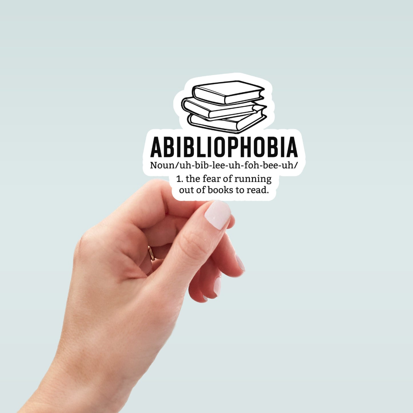 abibliophobia sticker, book laptop decals, water bottle stickers, funny stickers, book stickers, planner stickers