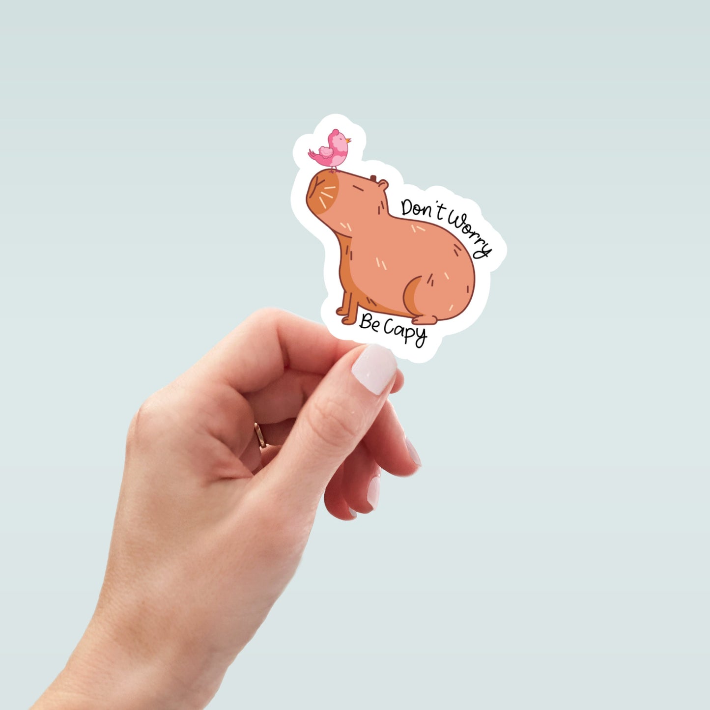 don't worry be capy, capybara sticker, Water Bottle Sticker, capybara Decal, Laptop Sticker, Funny Stickers, kindle stickers
