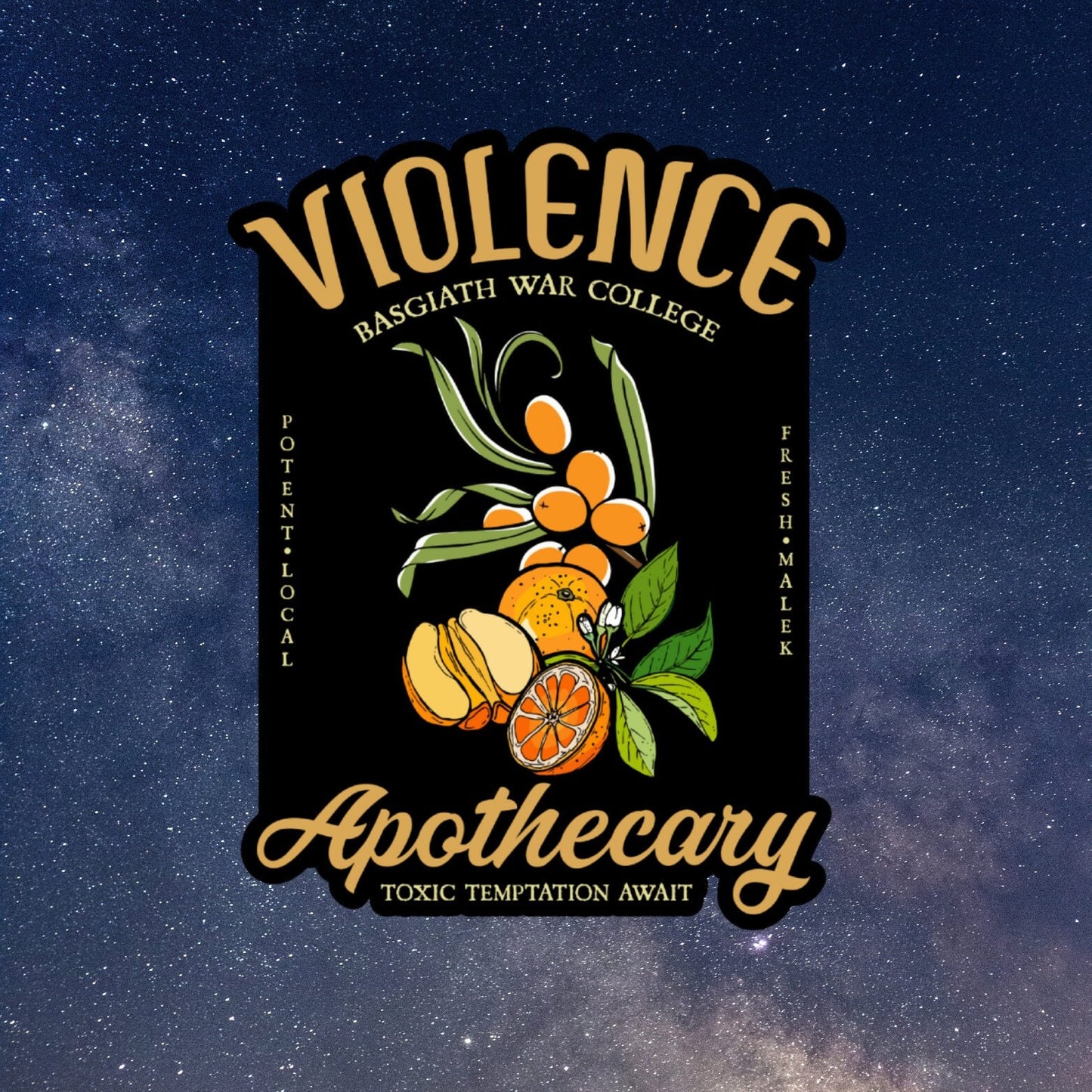 Violet Sorrengail Apothecary Fourth Wing Inspired Sticker, Violence Apothecary Sticker,