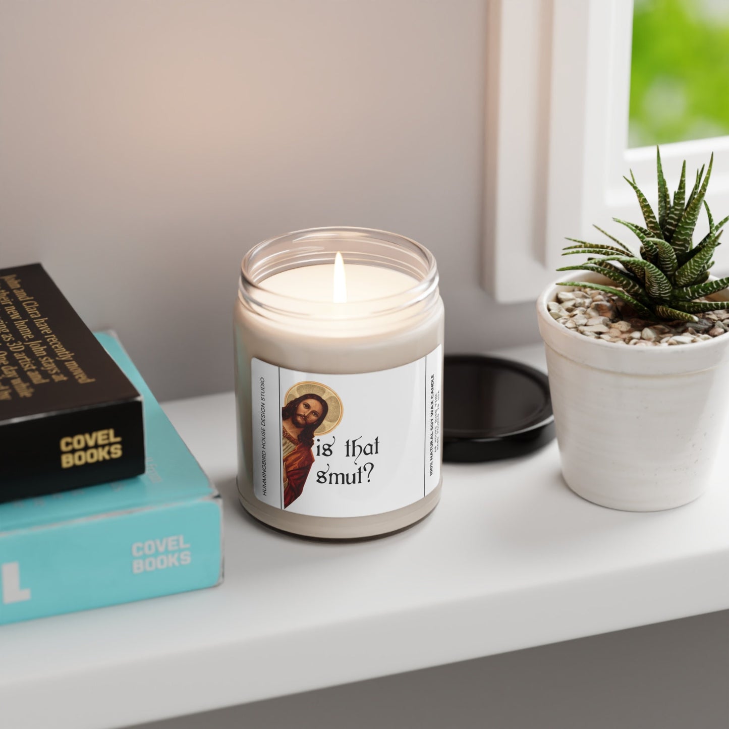 peeking Jesus smut bookish inspired candle, funny candle, funny gift, soy candle, Mom Gift, BFF Gift, Gift for Her, romance gift