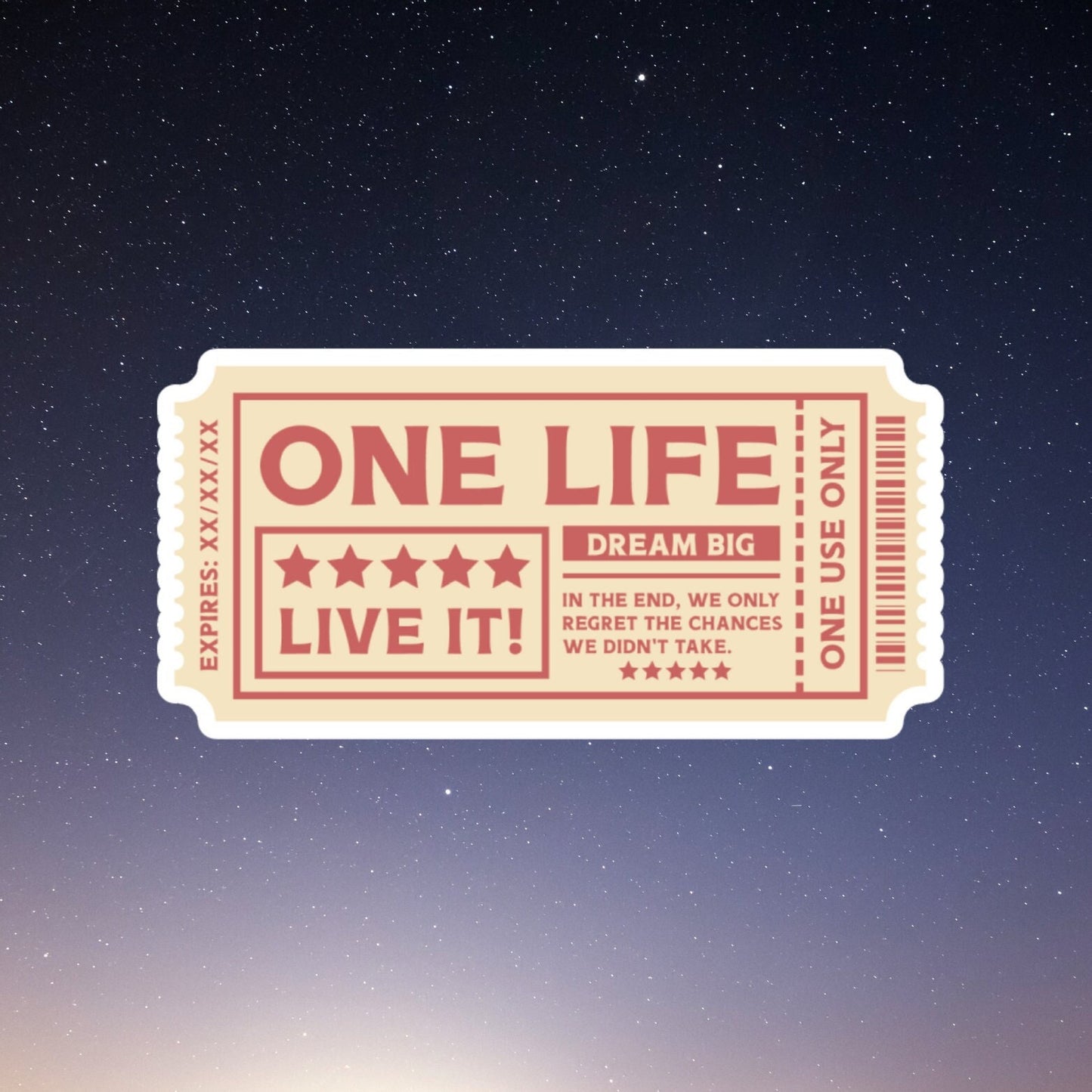 one life live it sticker, motivational sticker, laptop decal, water bottle decal, stickers, inspirational, self care