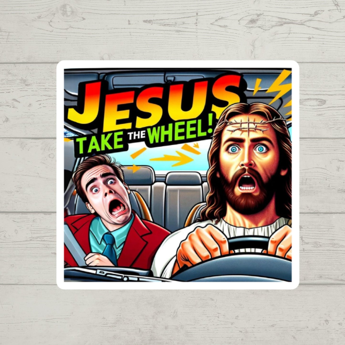 Jesus take the wheel, Funny Stickers, Sarcasm Stickers, Sarcastic Stickers, Kindle Stickers, Funny Decals, Hydroflask Stickers