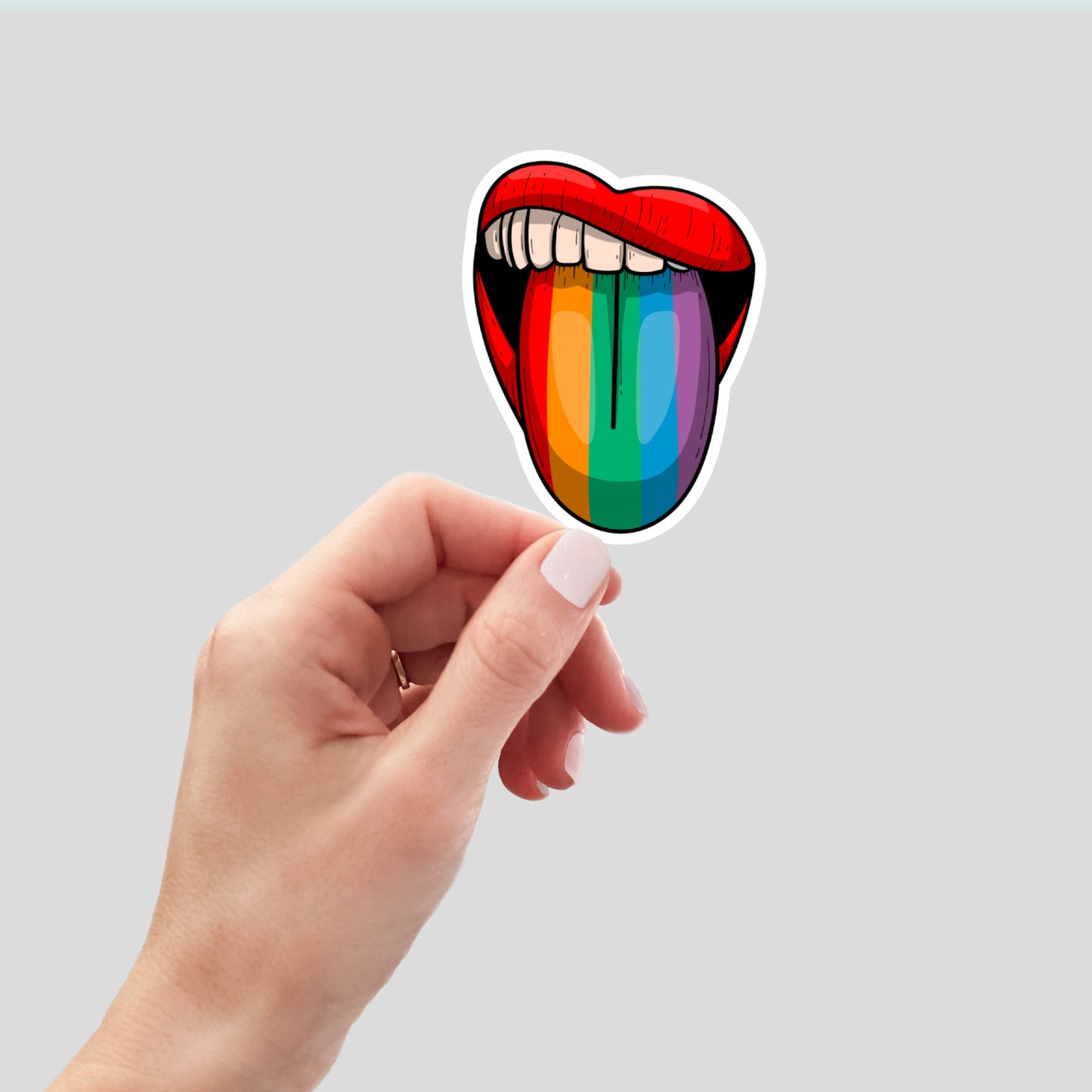 rainbow tongue sticker, pride sticker, rainbow sticker, water bottle sticker, laptop sticker, love is love, pride stickers, pride month