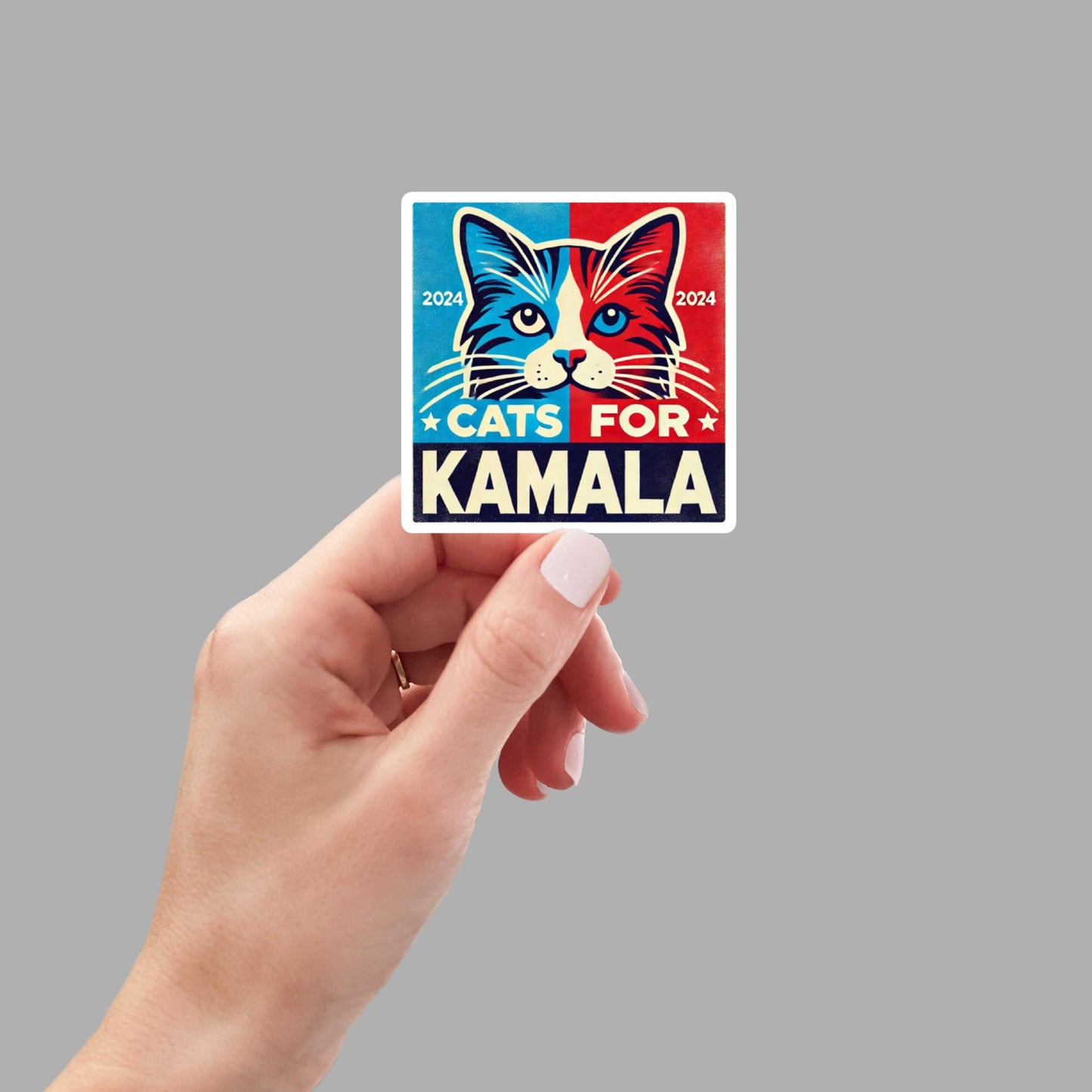 Cats for Kamala, Bumper Stickers, Kamala Harris, Funny Stickers, Sarcasm Stickers, Sarcastic Stickers, Funny Laptop Sticker