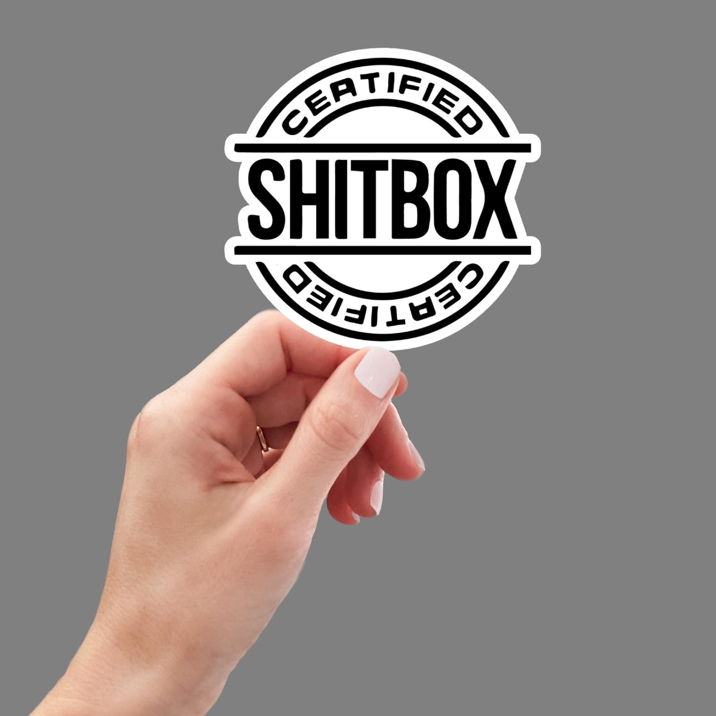 Certified Sh*tbox, Funny car, Sticker for Laptop, water bottle sticker, kindle stickers, sarcastic sticker, funny stickers