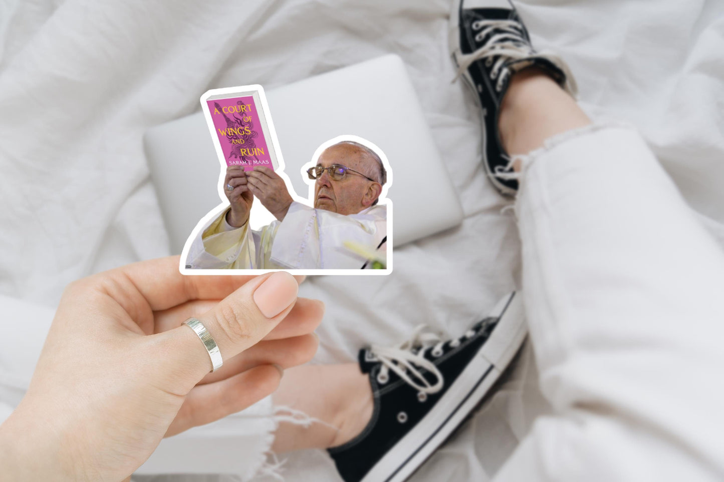 ACOWAR pope meme inspired smut, laptop stickers, funny stickers, sarcastic sticker, funny gift, kindle sticker, SJM stickers
