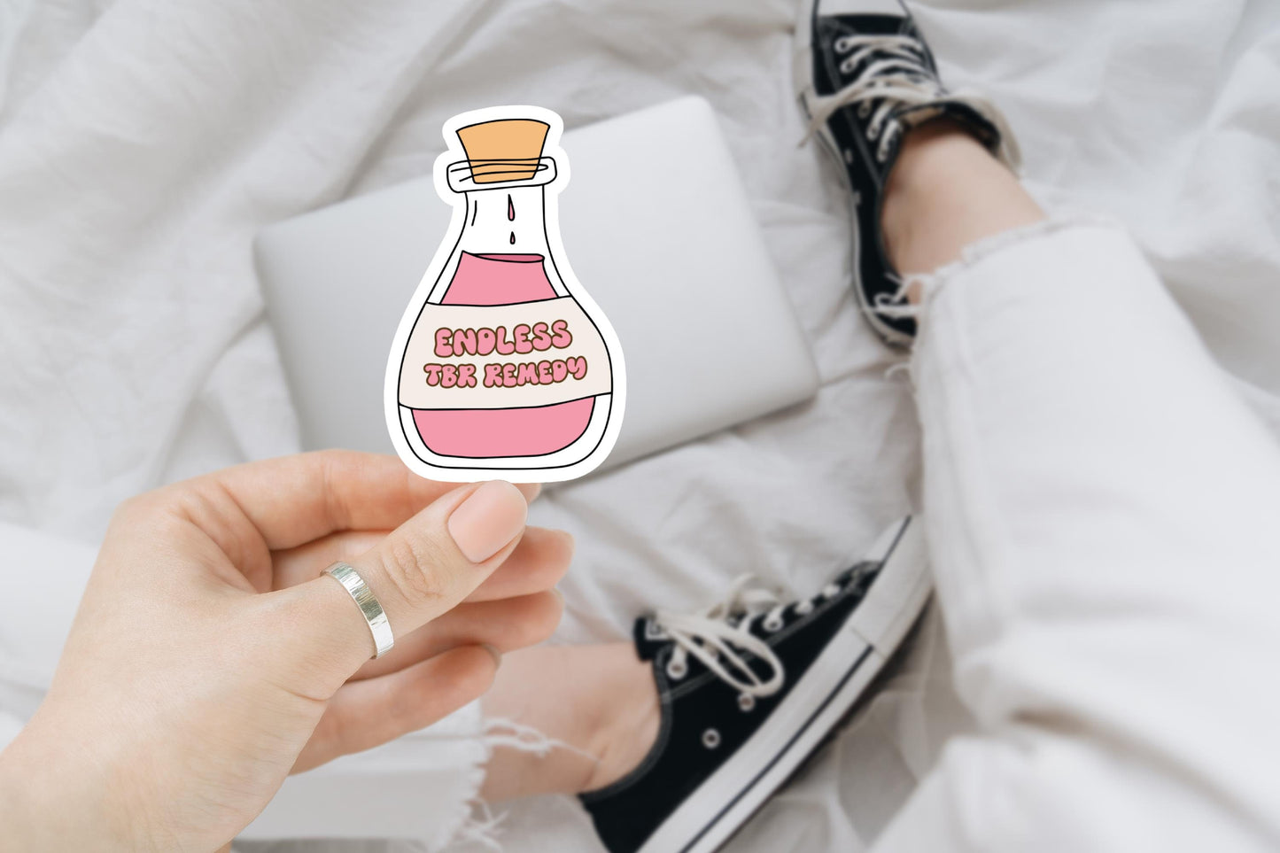 endless TBR remedy Sticker, book laptop decals, water bottle stickers, funny stickers, book stickers, planner stickers, bookish
