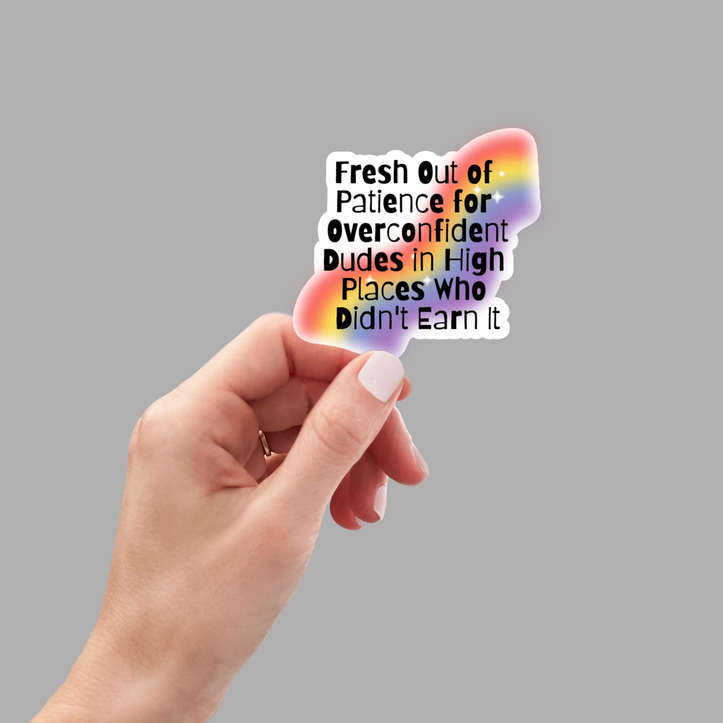 Out of Patience, feminist sticker, women's rights, waterproof vinyl sticker, laptop sticker