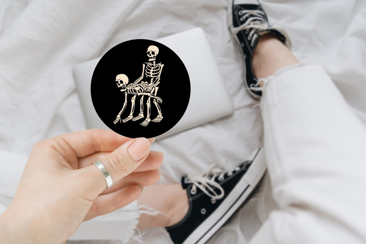 Kinky Skeletons, laptop stickers, funny stickers, sarcastic sticker, kindle sticker, smut, romance, kink
