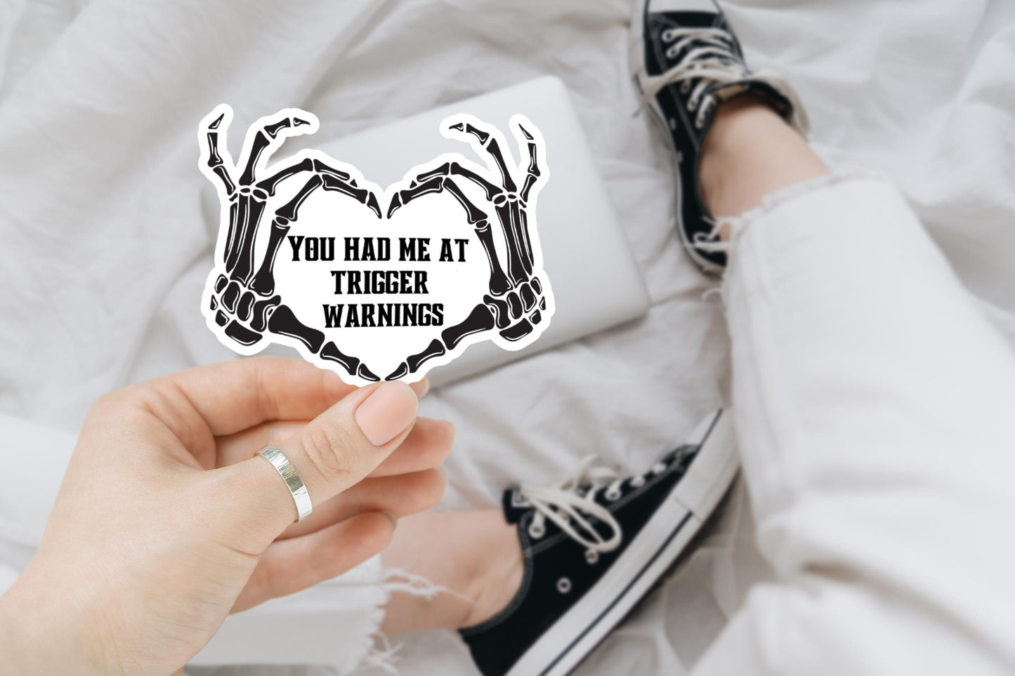 You Had Me At Trigger Warnings, Bookish Sticker, Waterproof Sticker, Book Club Vinyl Sticker, Dark Romance Reader, Smut Stickers for Kindle