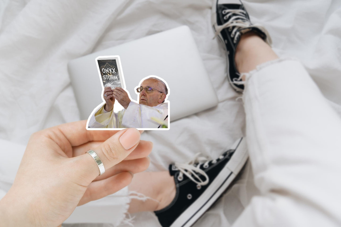 Onyx Storm Pope Meme inspired smut, laptop stickers, funny stickers, sarcastic sticker, funny gift, kindle sticker