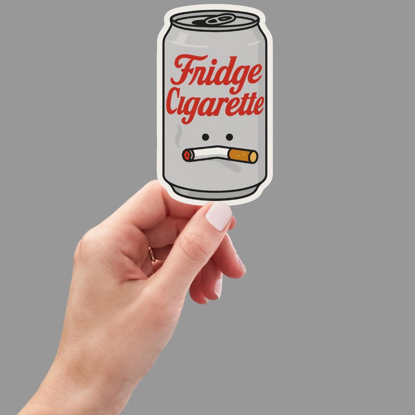 Fridge Cigarette, Funny Sticker, Vinyl Meme Sticker, Funny Sticker, Dark Humor Laptop Decal, Internet Aesthetic Gift for Meme Lovers