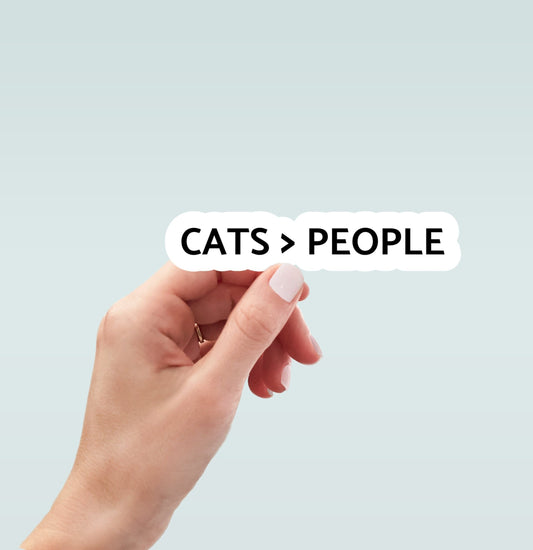 Cats Greater Than People sticker, laptop stickers, water bottle stickers, cat lover, planner stickers, decals
