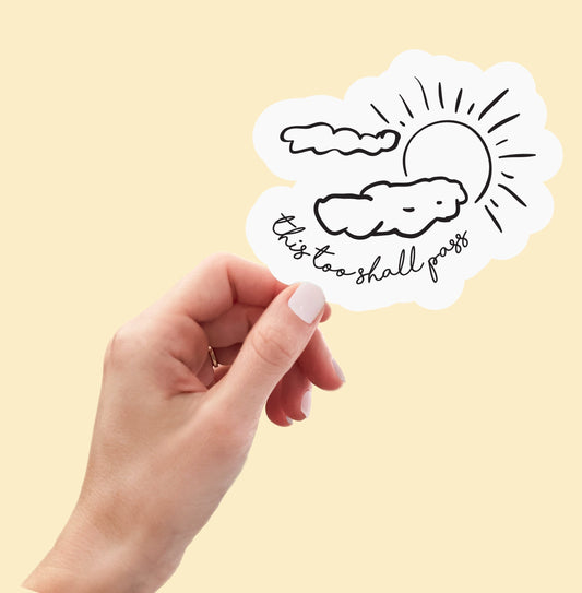 This Too Shall Pass sticker, Laptop stickers, motivational stickers, laptop decals, tumbler stickers, water bottle sticker