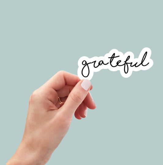 Grateful sticker, laptop sticker, water bottle sticker, decals, gratitude sticker, stickers