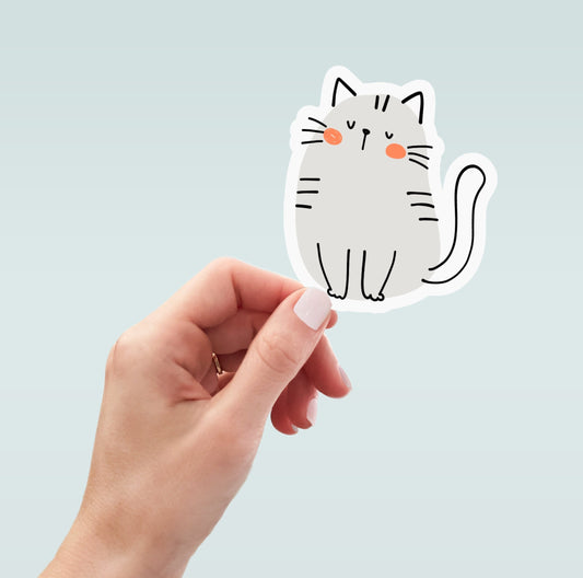 Grey cat sticker, cat mom sticker, funny cat mom stickers, cat lover stickers, tumbler stickers, water bottle sticker, water bottle decal