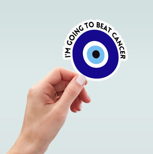 Evil Eye I'm Going to Beat Cancer sticker, laptop decal, water bottle decal, planner sticker