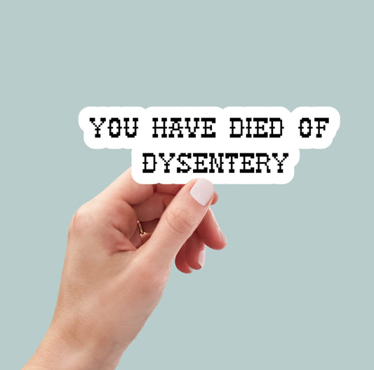 You Have Died of Dysentery sticker, Oregon Trail sticker, funny sticker, laptop sticker, water bottle sticker, decal