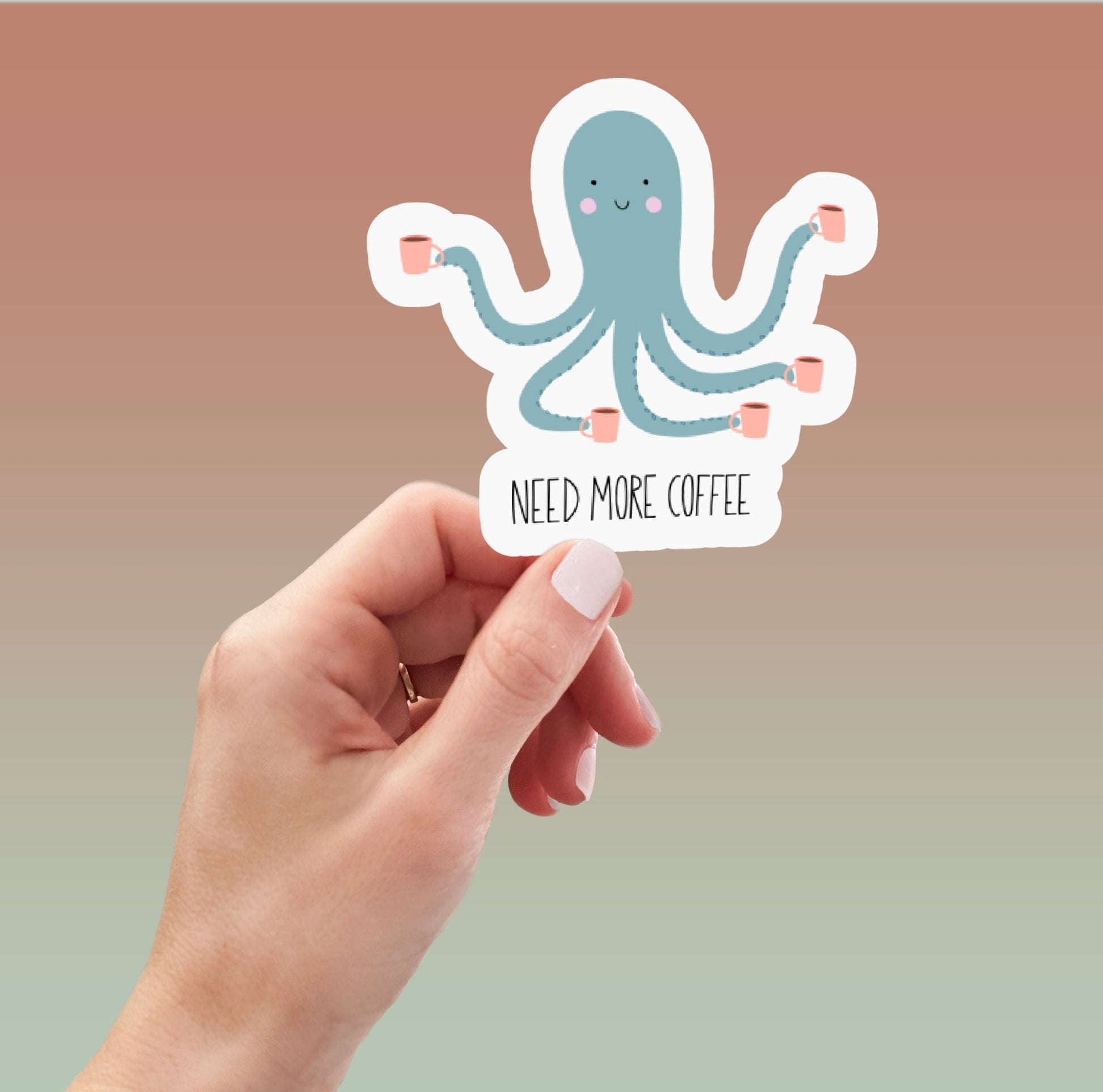 Octopus Sticker - Octopus Vinyl Sticker For Laptops, Cars, Water Bottles - High-Quality, Durable- Gifts For Octopus Lovers