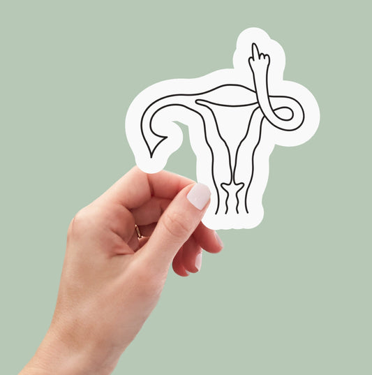 Uterus Middle Finger sticker, Pro Choice, Roe V Wade Sticker, Feminist Sticker, Abortion Rights Sticker, Women Rights