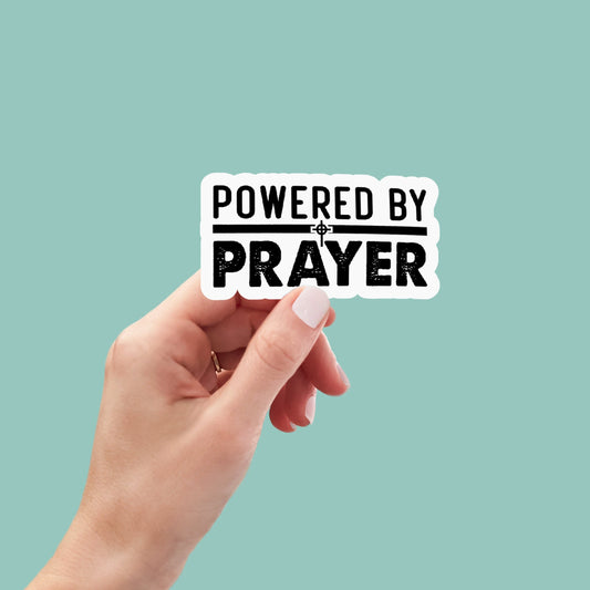 powered by prayer sticker, faith decals, pray christian Laptop Decals, inspirational for Water Bottles and Laptops, Funny Stickers