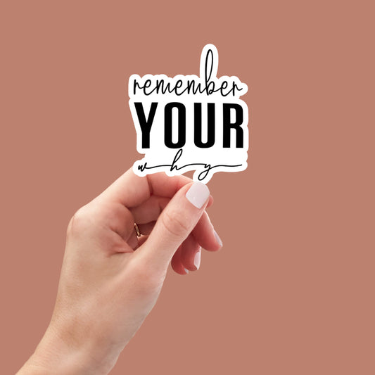 Remember Your Why sticker, laptop stickers, funny stickers, sarcasm laptop decals, water bottle sticker, Motivational Sticker, Quote Sticker