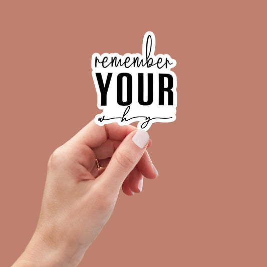 Remember Your Why sticker, laptop stickers, funny stickers, sarcasm laptop decals, water bottle sticker, Motivational Sticker, Quote Sticker