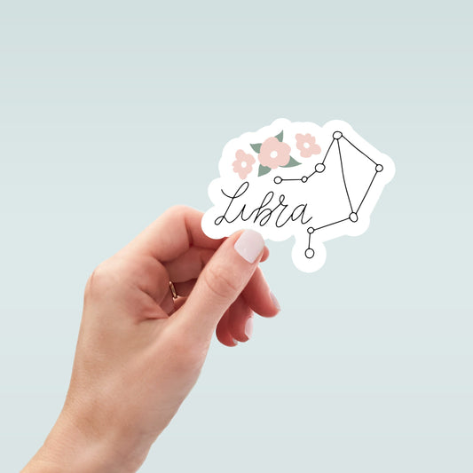 Celestial Libra sticker, Libra zodiac sticker, astrology sticker, zodiac sticker, star signs, laptop stickers, funny stickers, water bottle