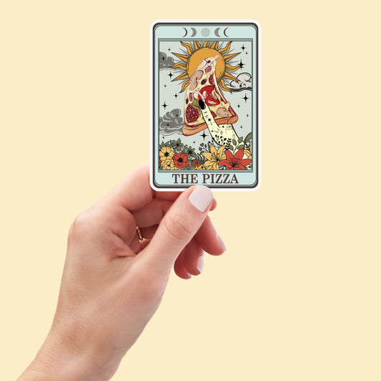 The Pizza Tarot Card sticker, funny stickers, Gothic Stickers, laptop decals, tumbler stickers, water bottle sticker