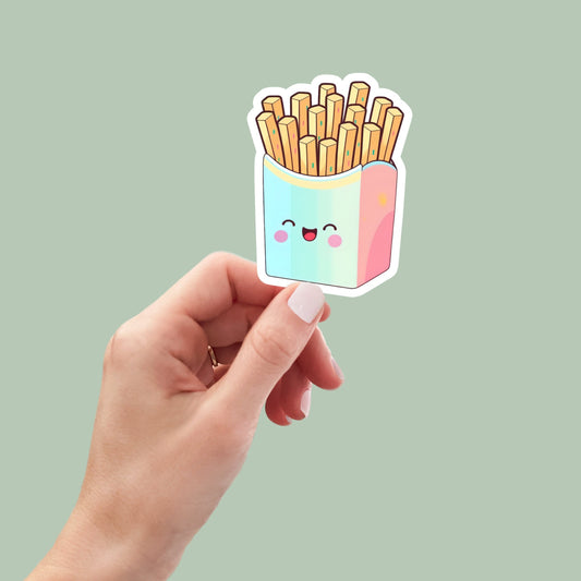 Kawaii Fries Sticker, Food Stickers, Water Bottle Sticker, Planner Stickers, Cute Stickers, Laptop Sticker, Funny Stickers, Book Stickers