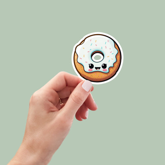 Kawaii Donut Sticker, Food Stickers, Water Bottle Sticker, Planner Stickers, Cute Stickers, Laptop Sticker, Funny Stickers, Book Stickers