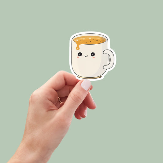 Kawaii Coffee Sticker, Food Stickers, Water Bottle Sticker, Planner Stickers, Cute Stickers, Laptop Sticker, Funny Stickers, Book Stickers