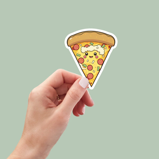 Kawaii Pizza Sticker, Food Stickers, Water Bottle Sticker, Planner Stickers, Cute Stickers, Laptop Sticker, Book Stickers