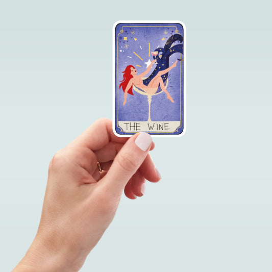 The Wine Tarot card sticker,  tarot stickers, wine stickers, water bottle stickers,  laptop stickers, funny stickers, tarot cards