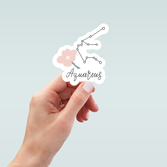 Celestial Aquarius sticker, Aquarius zodiac, astrology sticker, zodiac sticker, star signs, laptop stickers, funny stickers, water bottle