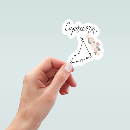 Celestial Capricorn sticker, Capricorn zodiac, astrology sticker, zodiac sticker, laptop stickers, funny stickers, water bottle sticker