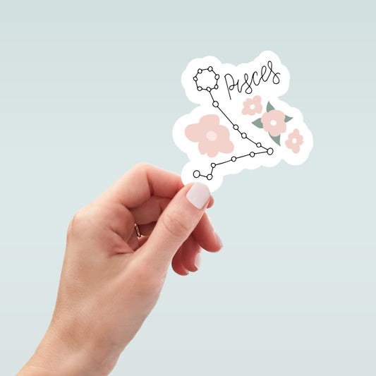Celestial Pisces sticker, Pisces zodiac, astrology sticker, zodiac sticker, laptop stickers, funny stickers, water bottle sticker
