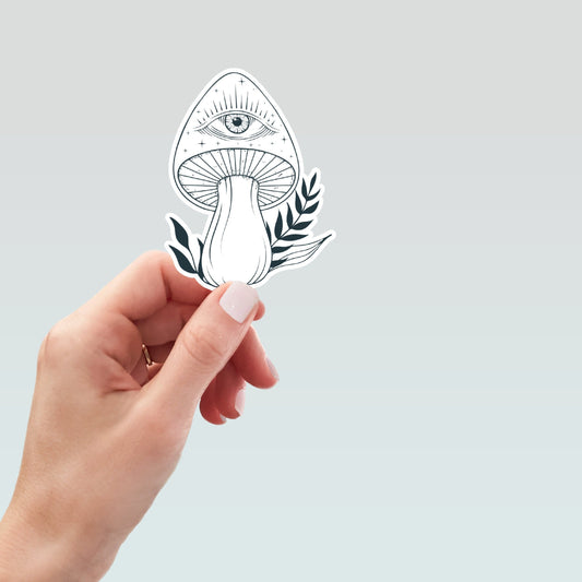 Mystical Mushroom sticker, Magic Mushroom Sticker, yoga stickers, yoga motivational laptop decals, tumbler stickers, water bottle sticker