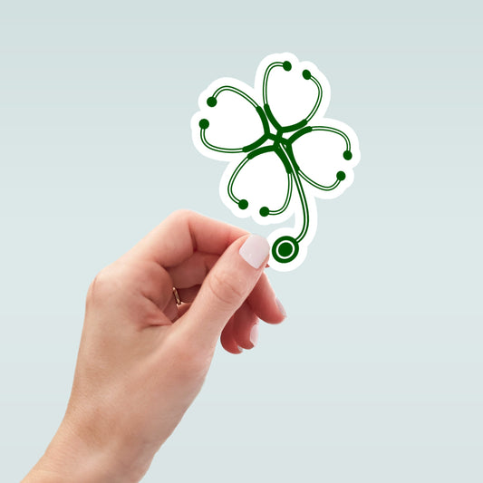Nurse Shamrock Stethoscope sticker, Doctor sticker, laptop stickers, funny sticker, best friend gift, funny gift, nurse graduation gift