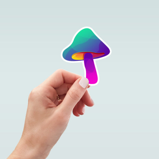 Neon Mushroom sticker, Magic Mushroom Sticker, yoga stickers, yoga motivational laptop decals, tumbler stickers, water bottle sticker