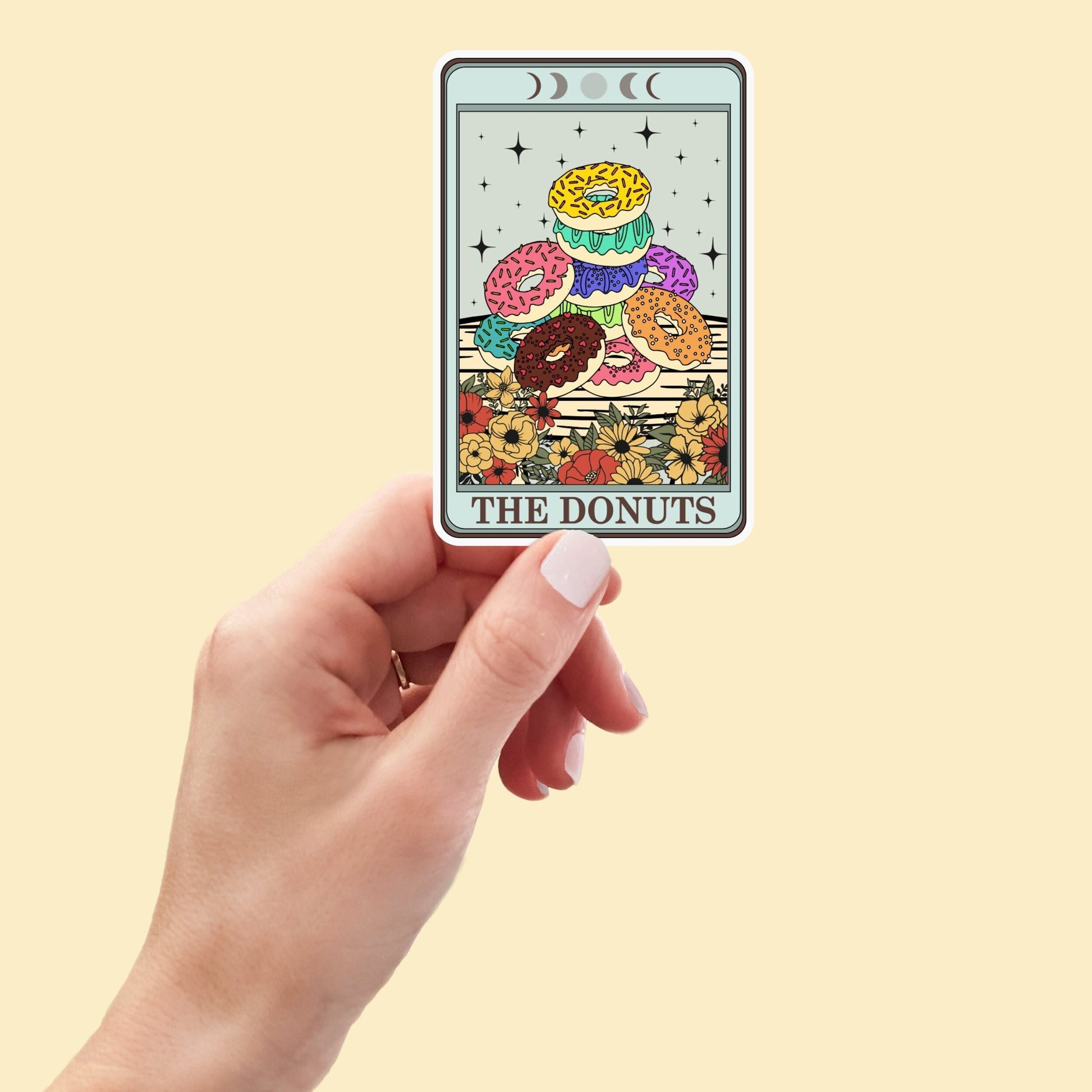 The Donuts Tarot Card sticker, funny stickers, Gothic Stickers, laptop decals, tumbler stickers, water bottle sticker