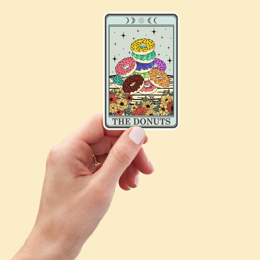 The Donuts Tarot Card sticker, funny stickers, Gothic Stickers, laptop decals, tumbler stickers, water bottle sticker